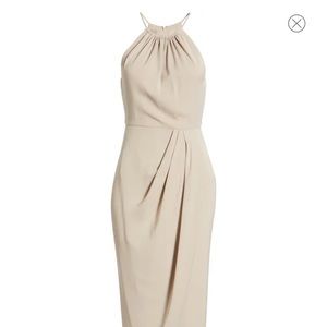 Shona Joy Draped Tulip Dress - Oyster - US size 2 - New With Tags